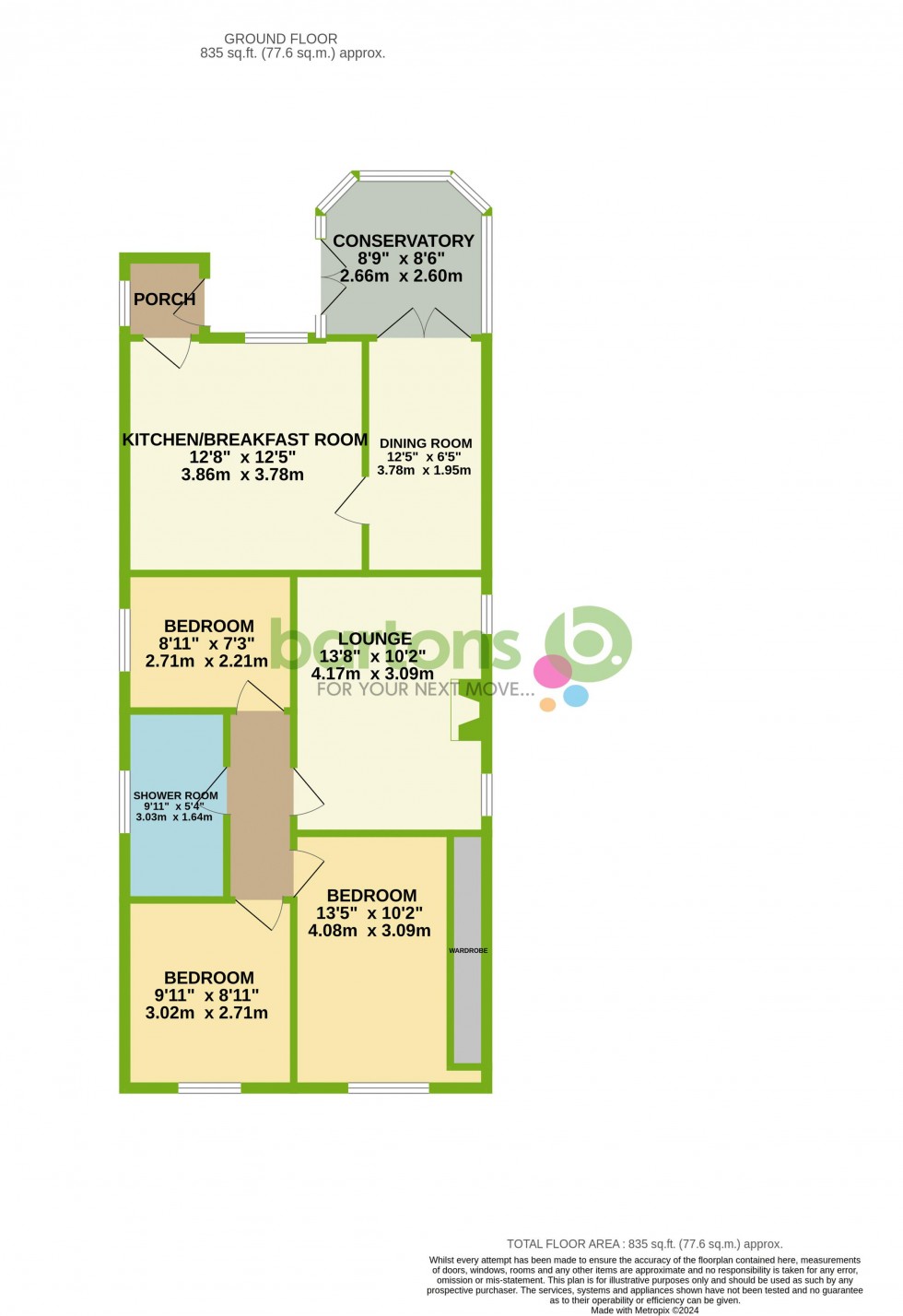 Floorplan for Coltishall Avenue, BRAMLEY