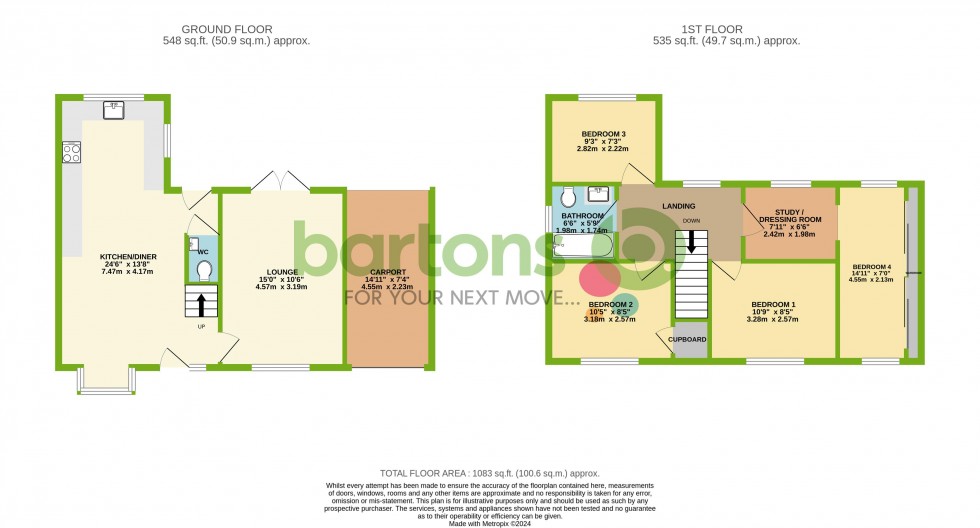 Floorplan for Fairfield Close, Bramley