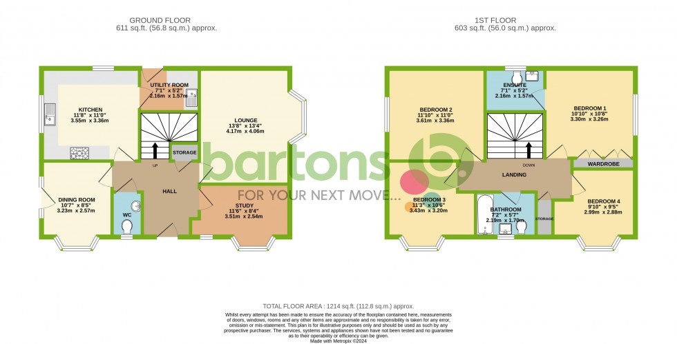 Floorplan for Heron Drive, Brampton Bierlow